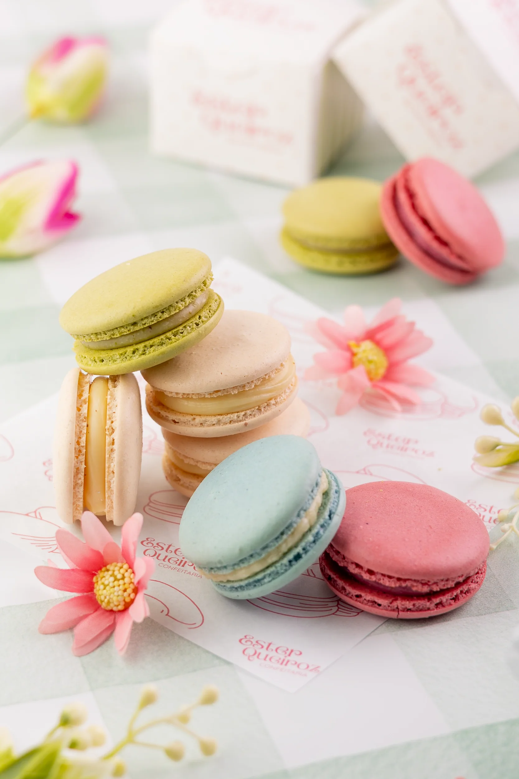 Macarons artesanais coloridos